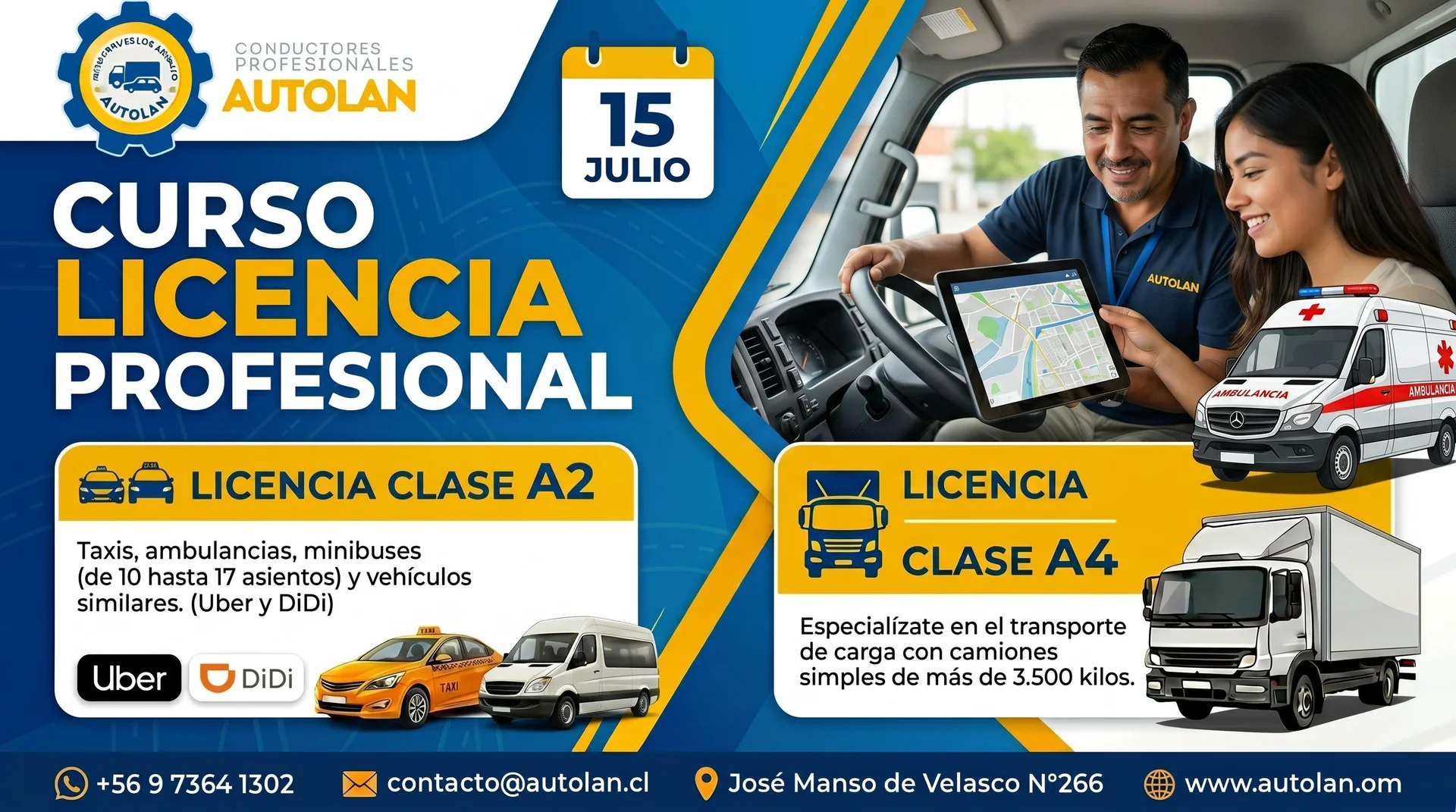 15 de Julio / Curso Licencias Profesionales Clase A2 y A4